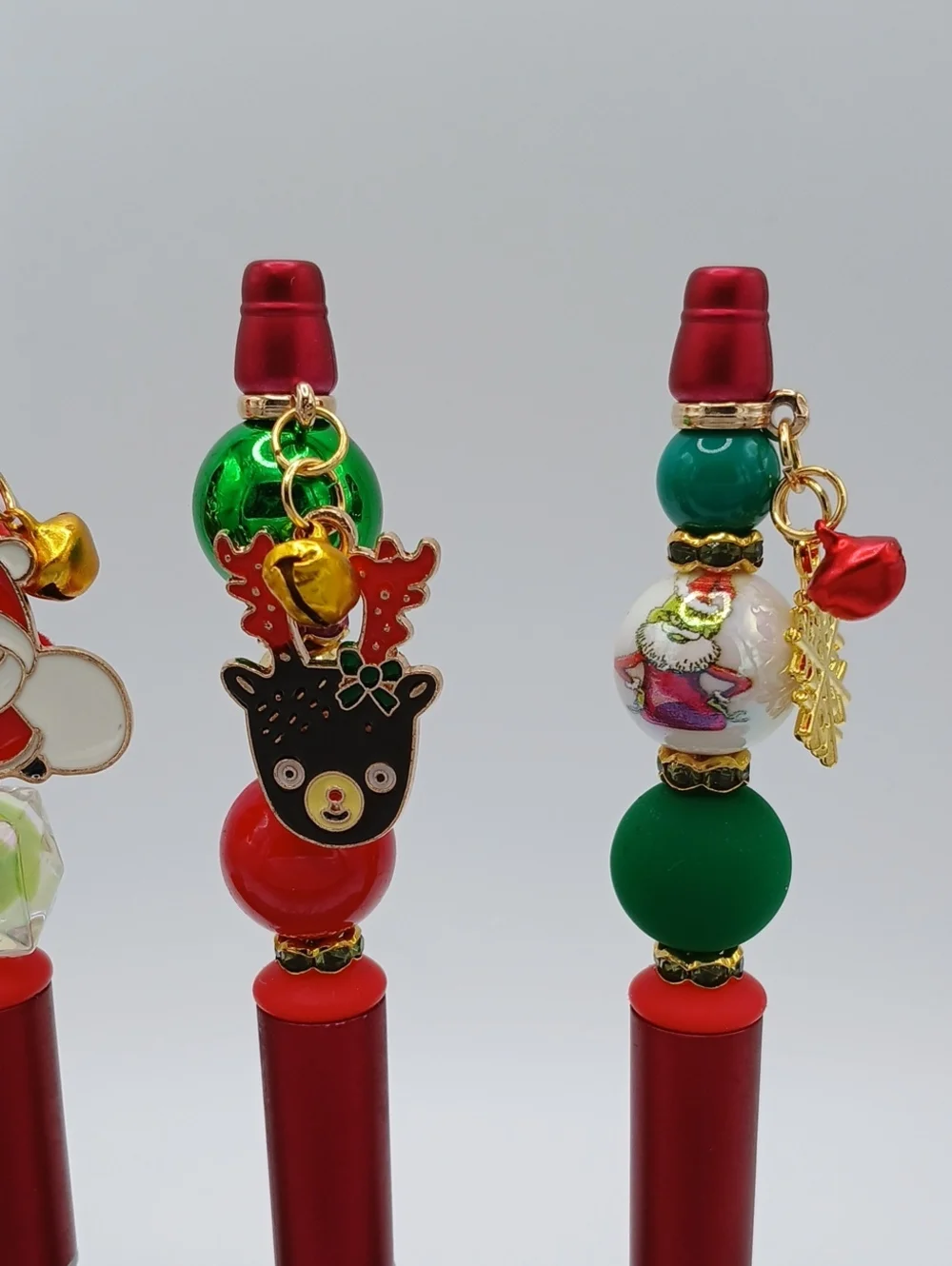 Festive Red Christmas Charm Pens
